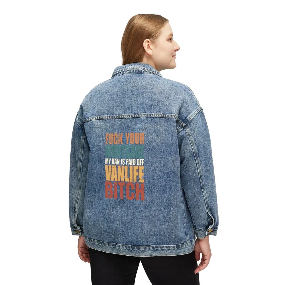 Women's Denim Jacket — "Fuck Your Mortgage" Design F**K-Line