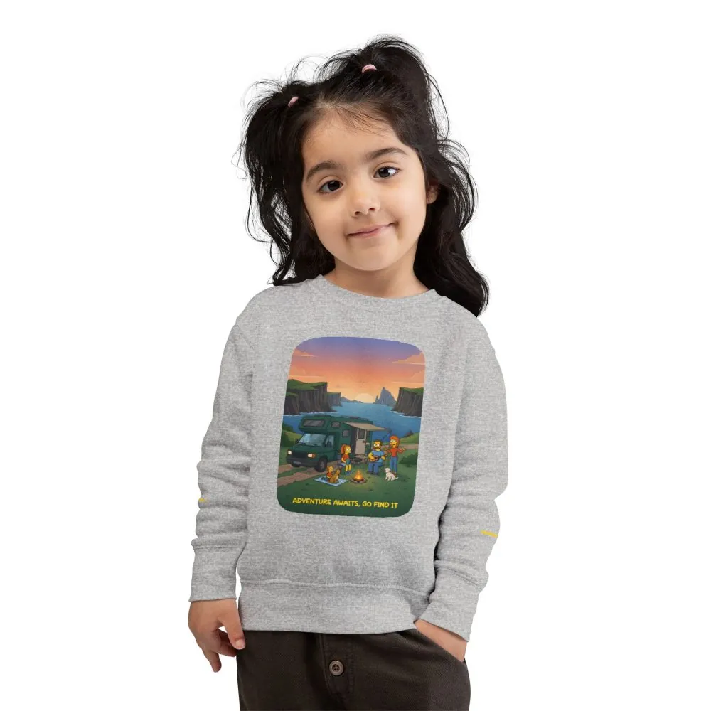 Toddler Sweatshirt - "Adventure Awaits-Go Find It" (Design Sitcom-Line)