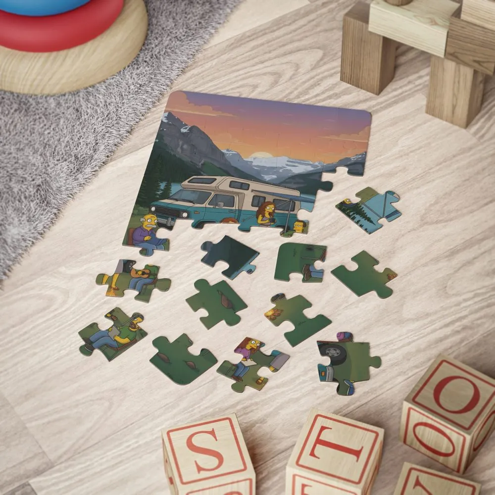Kids' 30‑Piece Camping Puzzle — Family RV Camping Campfire Scene