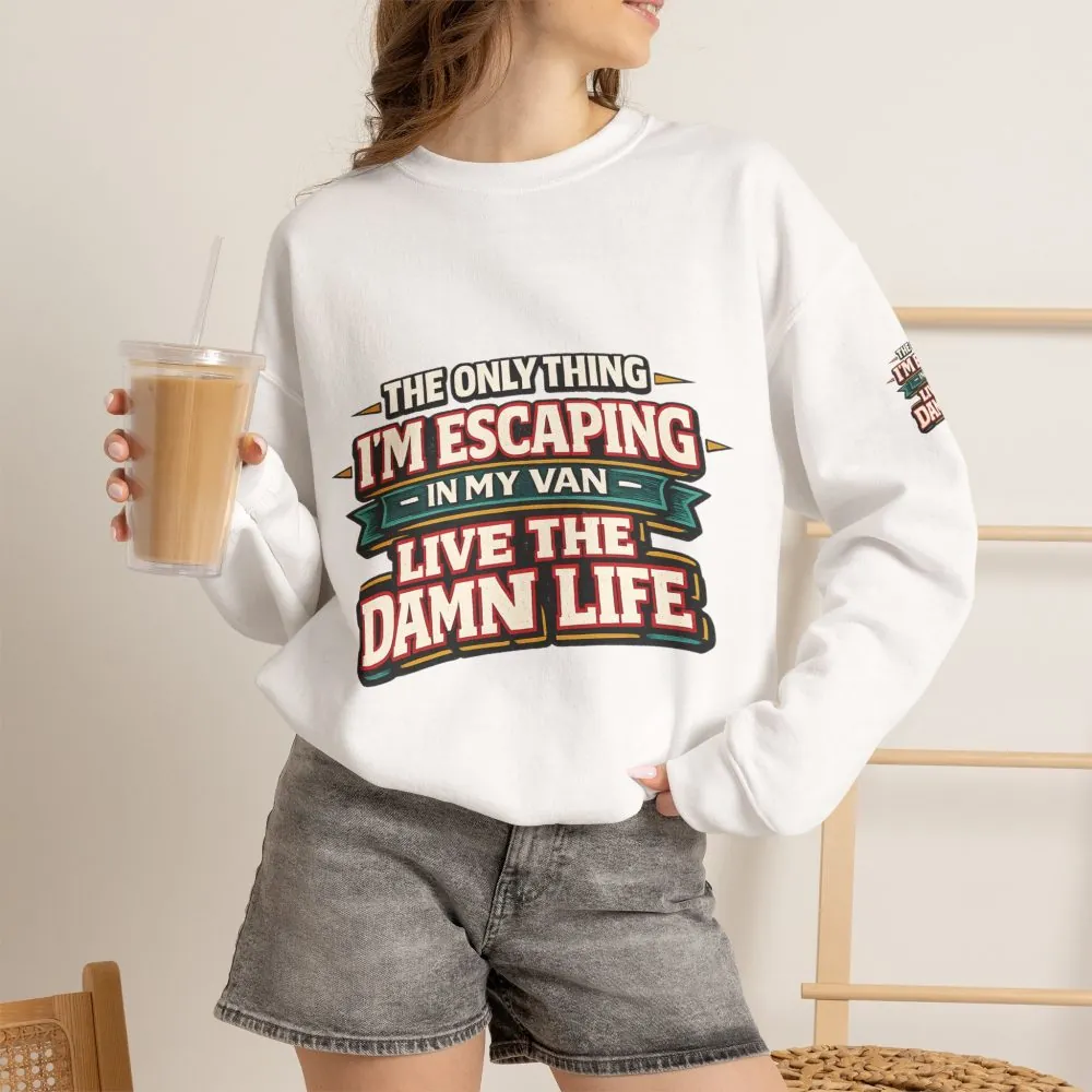 1120434971007266130_2048.jpeg Unisex Heavy Blend™ Crewneck Sweatshirt — "The Only Thing I´m Escaping" Design F**K-Line