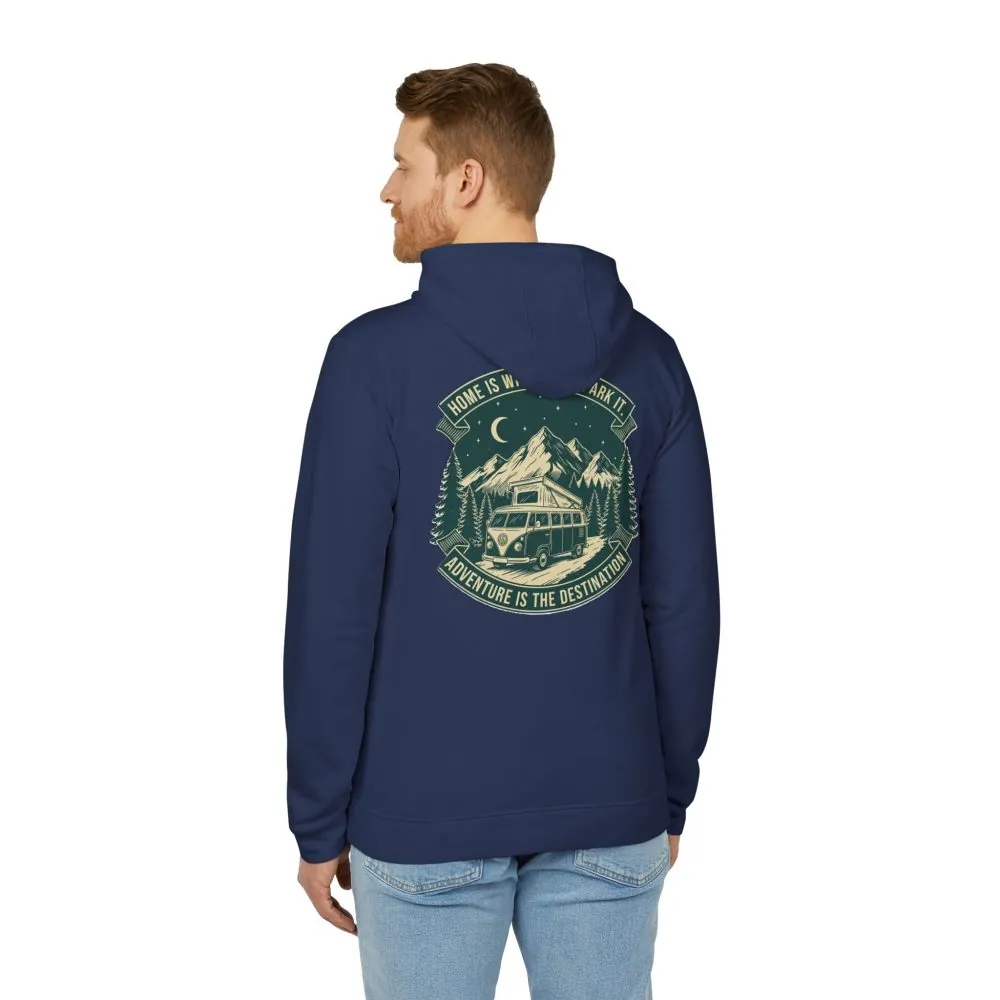 11206237232261648199_2048.jpeg Hoodie(Adidas) — "Home Is Where You Park It-Adventure is the destination" Outdoor Travel Pullover (Front + Back Printed)