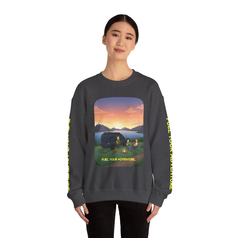 Unisex Heavy Blend™ Crewneck Sweatshirt — "Fuel Your Adventure" Design Sitcom-Line