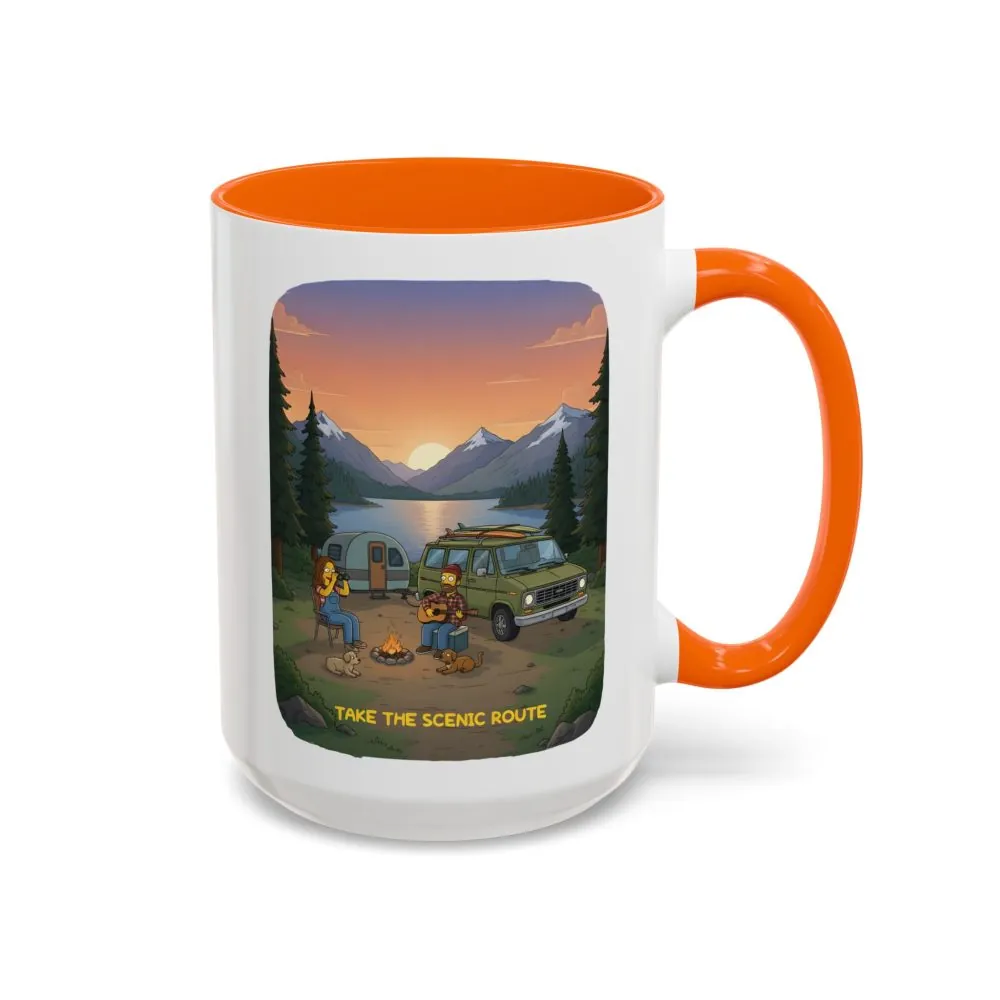 11228796890226858095_2048.jpeg Accent Coffee Mug (11, 15oz) — "Take The Scenic Route" Design Sitcom-Line