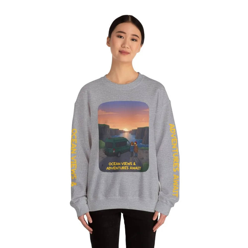 1125259445385103766_2048.jpeg Unisex Heavy Blend™ Crewneck Sweatshirt — "Ocean Views-Adventures Awaits" Design Sitcom-Line