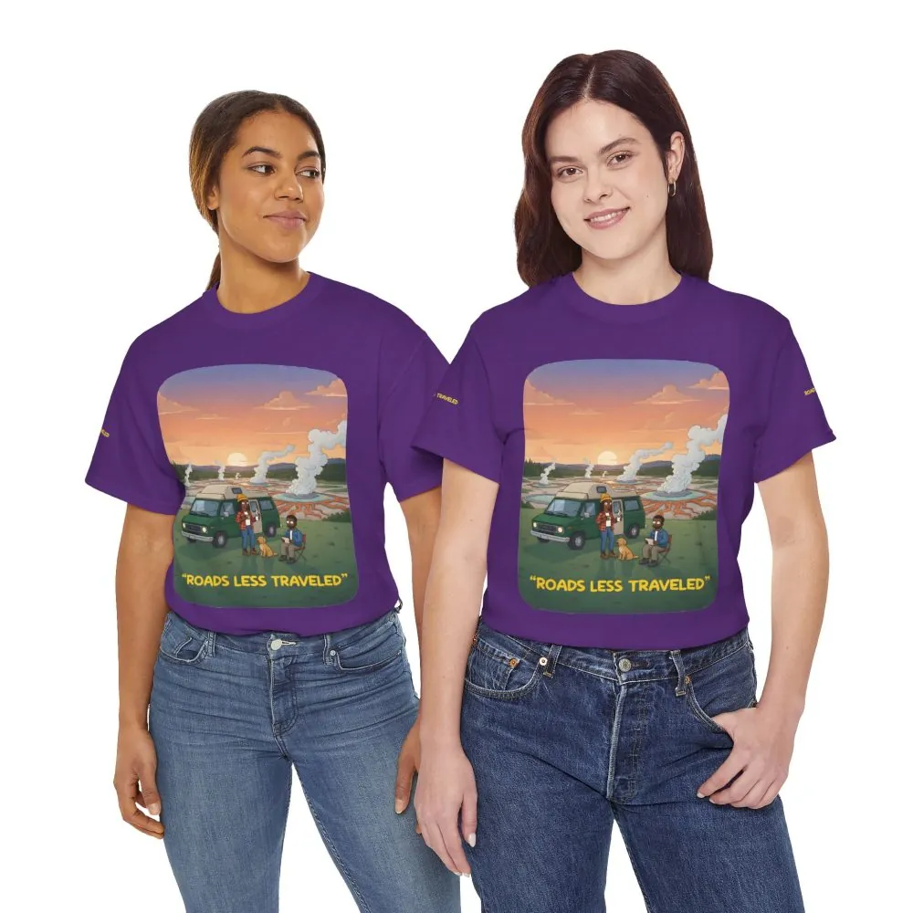 Unisex Heavy Cotton Tee — "Roads Less Traveled" Design Sitcom-Line