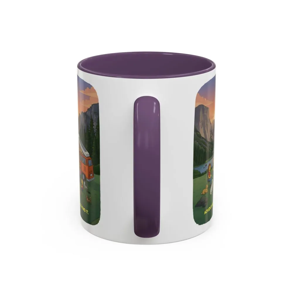 Accent Coffee Mug (11, 15oz) — "Adventure Awaits-Go Find It"" Design Sitcom-Line