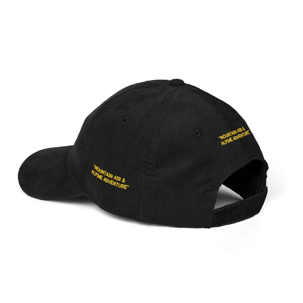 11276946571322852322_2048.jpeg Vintage Corduroy Cap (Embroidery) — "Mountain Air & Alpine Adventure" Embroidered Hat