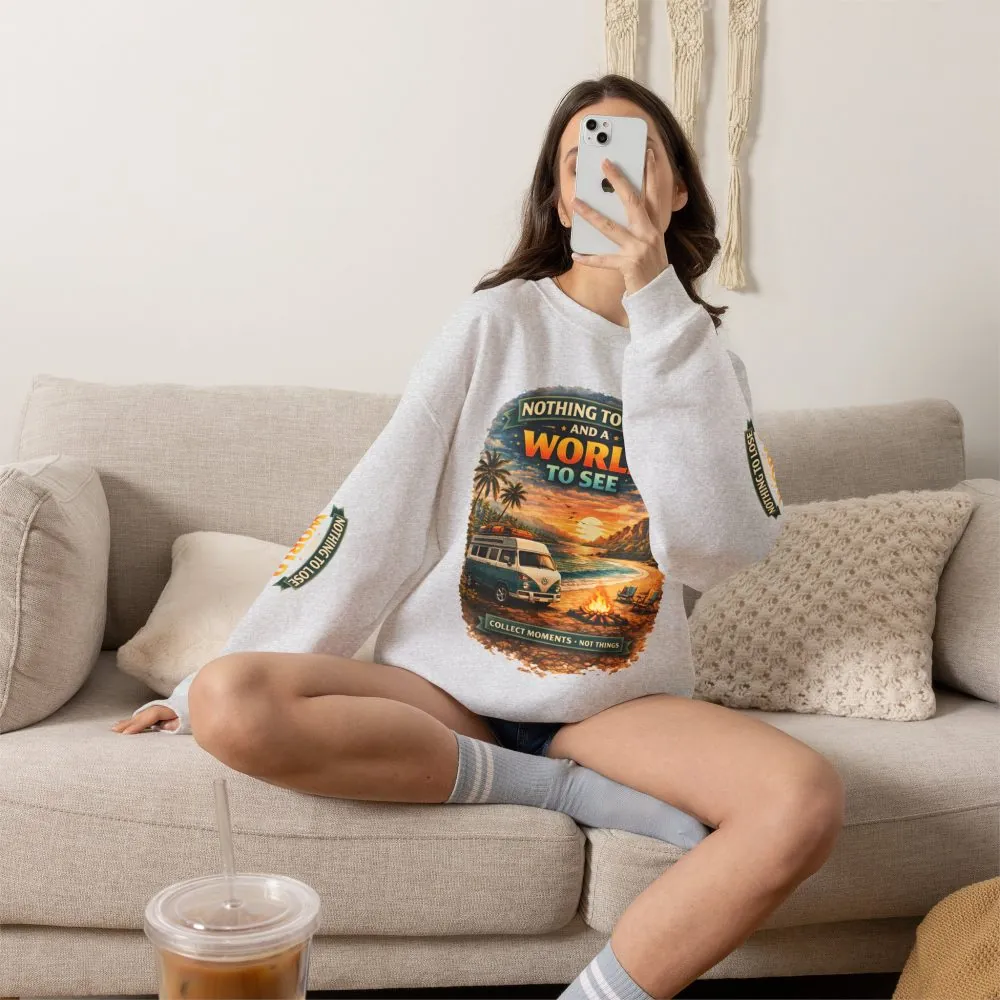 Unisex Heavy Blend™ Crewneck Sweatshirt — "Nothing To Lose" Design Scenic-Line