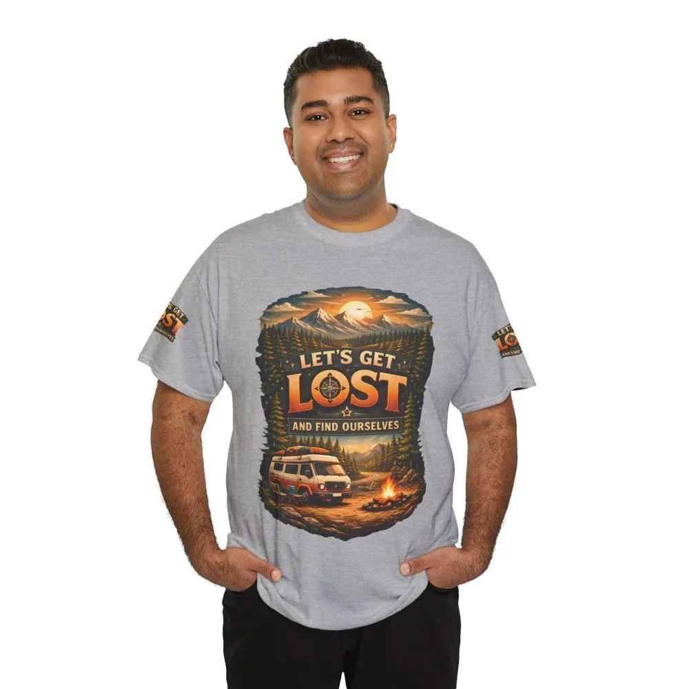 Unisex Heavy Cotton Tee — "Let´s Get Lost And Found Ourselfs" Design Scenic-Line