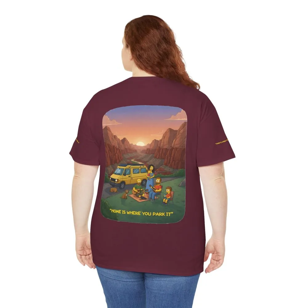 Unisex Heavy Cotton Tee — "Home Is Where You Park It" Design Sitcom-Line
