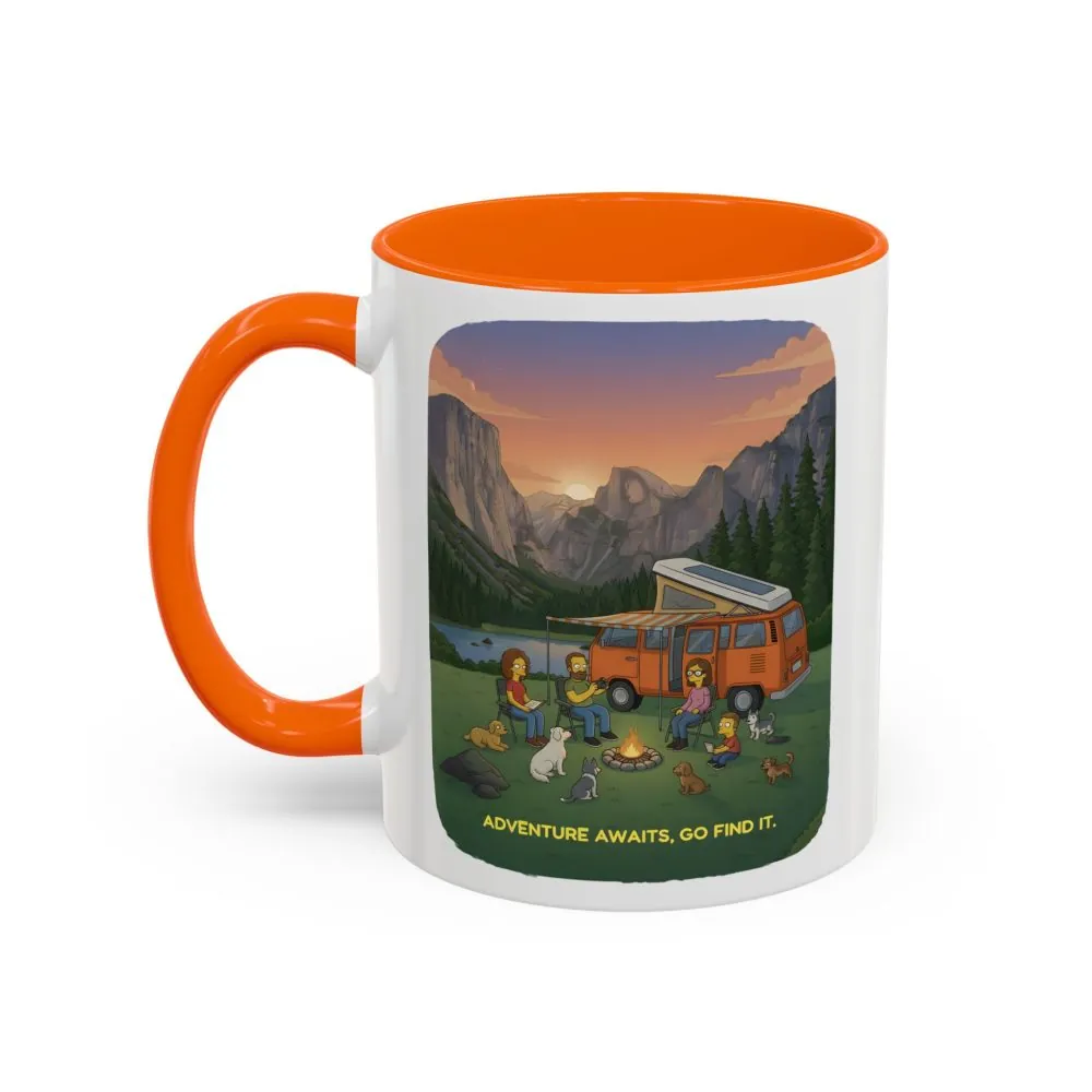 Accent Coffee Mug (11, 15oz) — "Adventure Awaits-Go Find It"" Design Sitcom-Line
