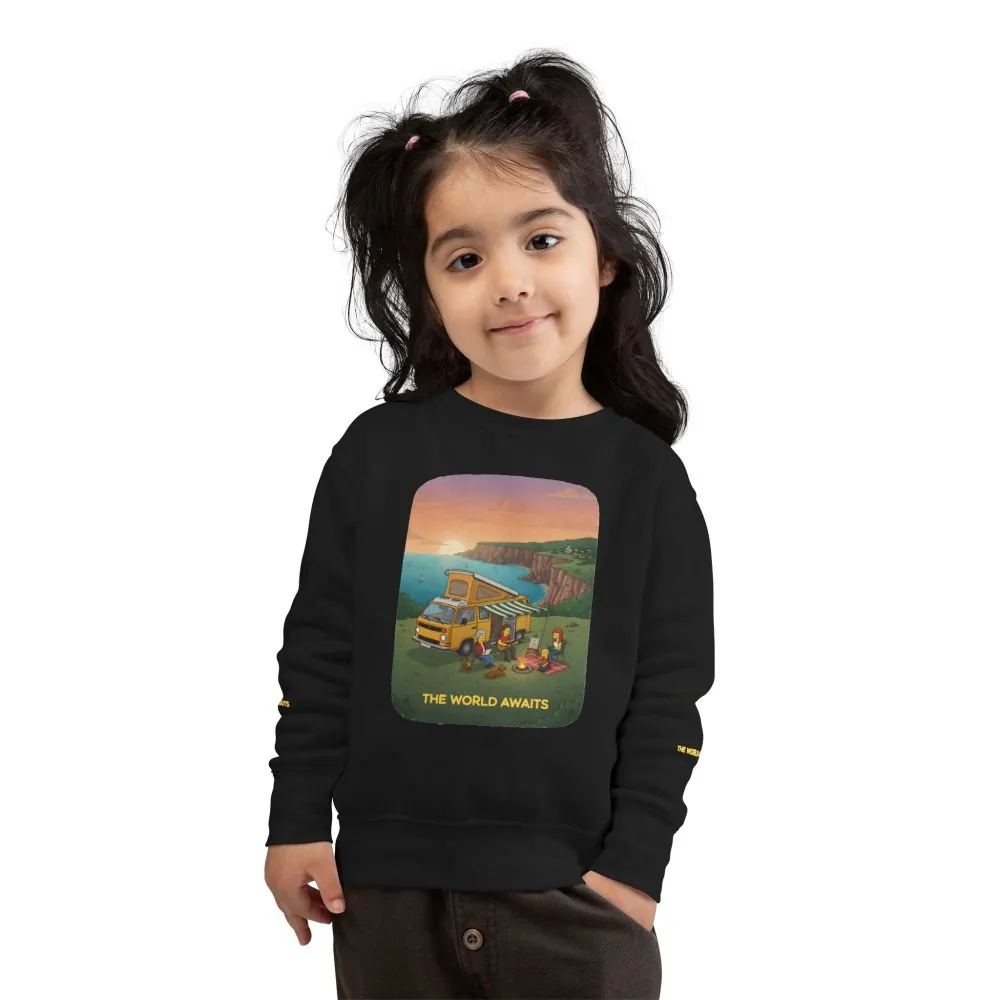 Toddler Sweatshirt - "The World Awaits" (Design Sitcom-Line)