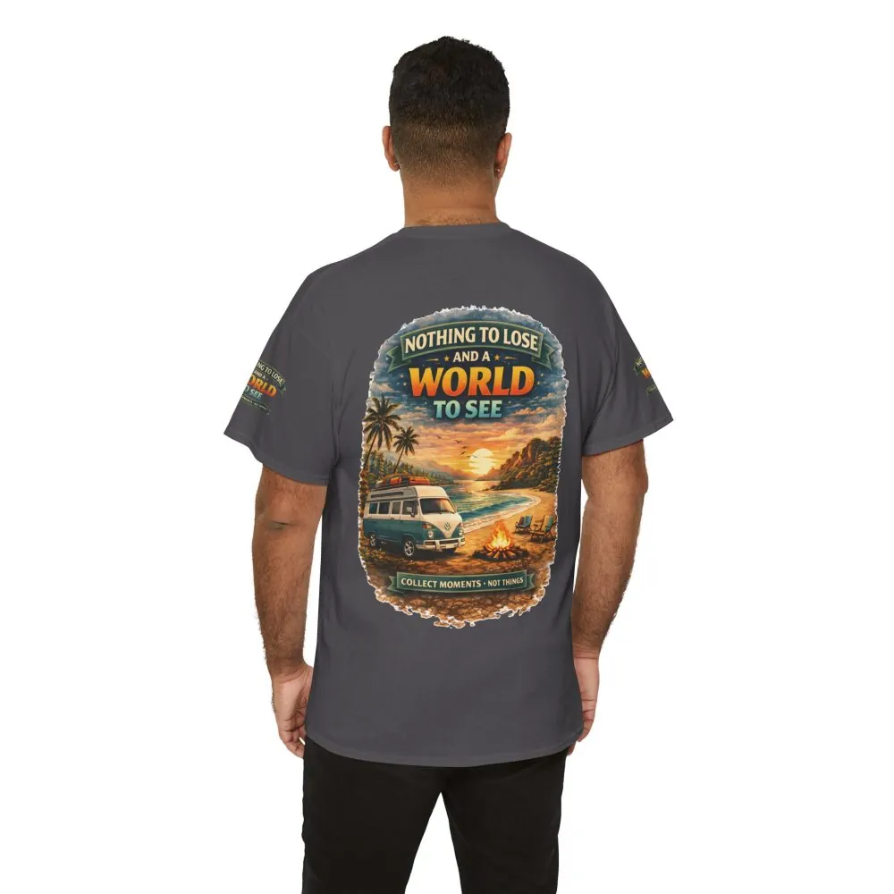 Unisex Heavy Cotton Tee — "Nothing To Lose " Design Scenic-Line