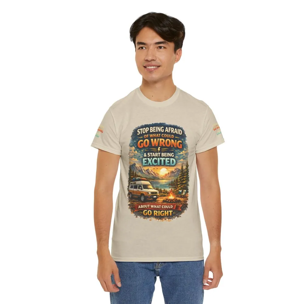 Unisex Heavy Cotton Tee — "Stop Being Afraid Of What Could Go Wrong" Design Scenic-Line