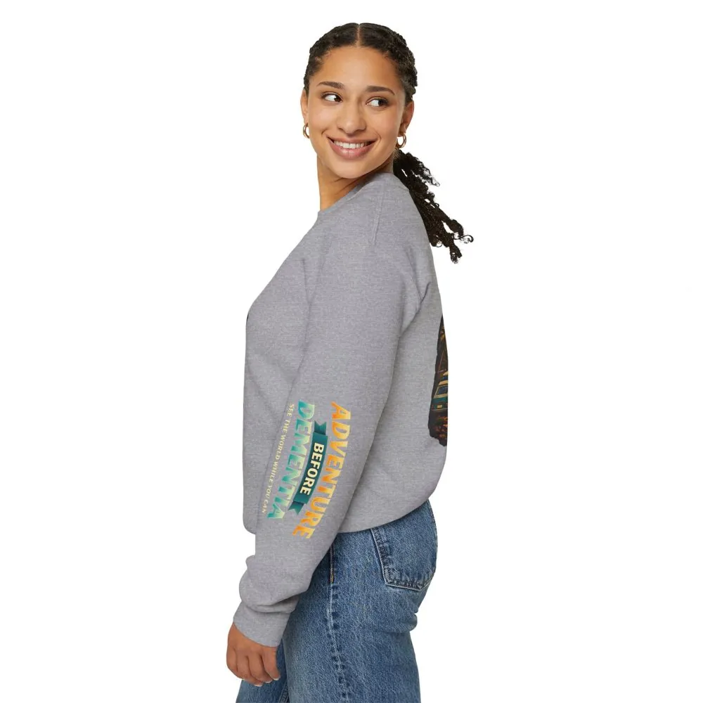 Unisex Heavy Blend™ Crewneck Sweatshirt — "Adventure Before Dementia" Design Scenic-Line