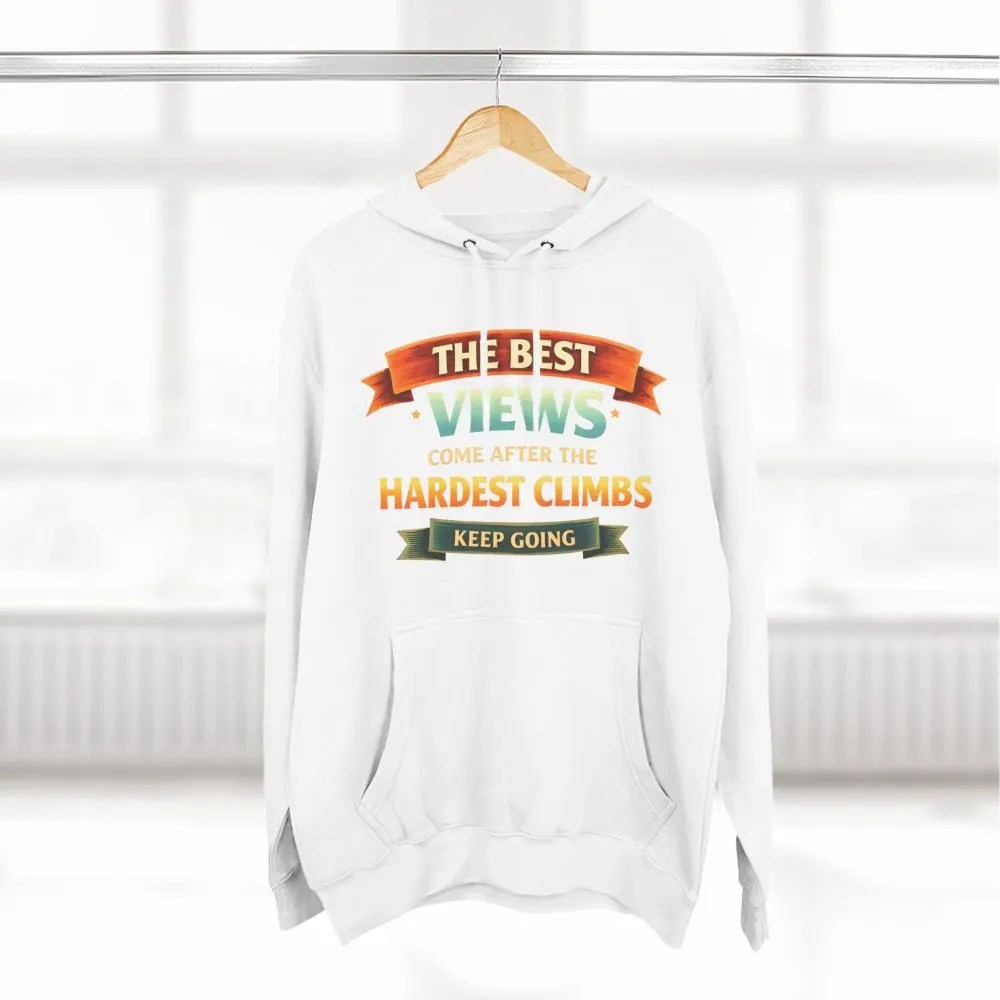 Three-Panel Fleece Hoodie - "The Best Views" Design Scenic-Line