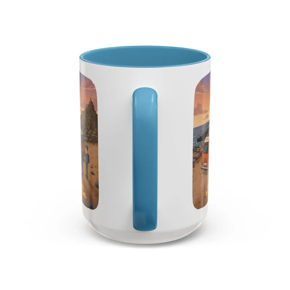 Accent Coffee Mug (11, 15oz) — "Lost Roads Epic Coastlines" Design Sitcom-Line