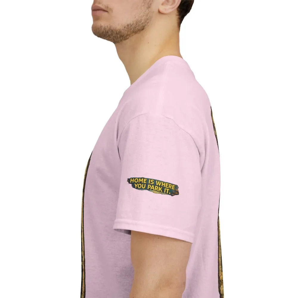 Unisex Heavy Cotton Tee — "Home Is Where You Park It" Design Cubic-Line