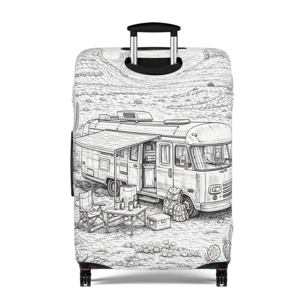11417689905948721727_2048.jpeg Luggage Cover — Adventure Camper Sketch Travel Suitcase