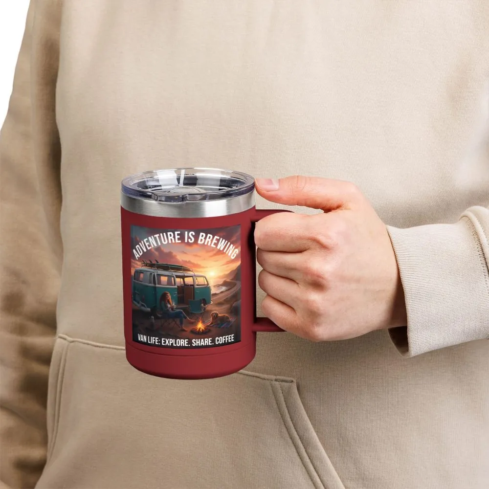 11424986690188887169_2048.jpeg Coffee Mug Tumbler, 15oz-- "Adventure Is Brewing"