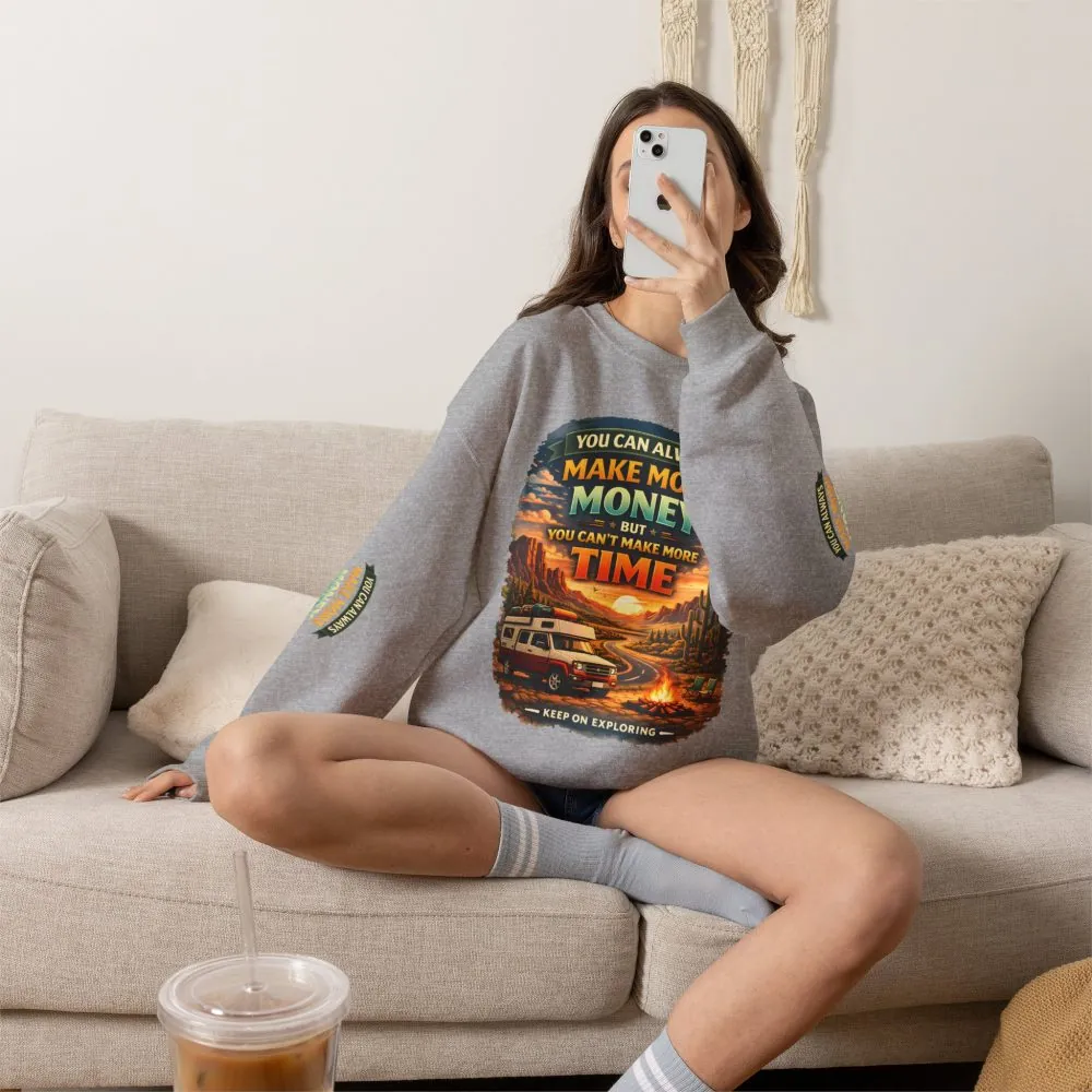Unisex Heavy Blend™ Crewneck Sweatshirt — "You Can Always Make More Money" Design Scenic-Line