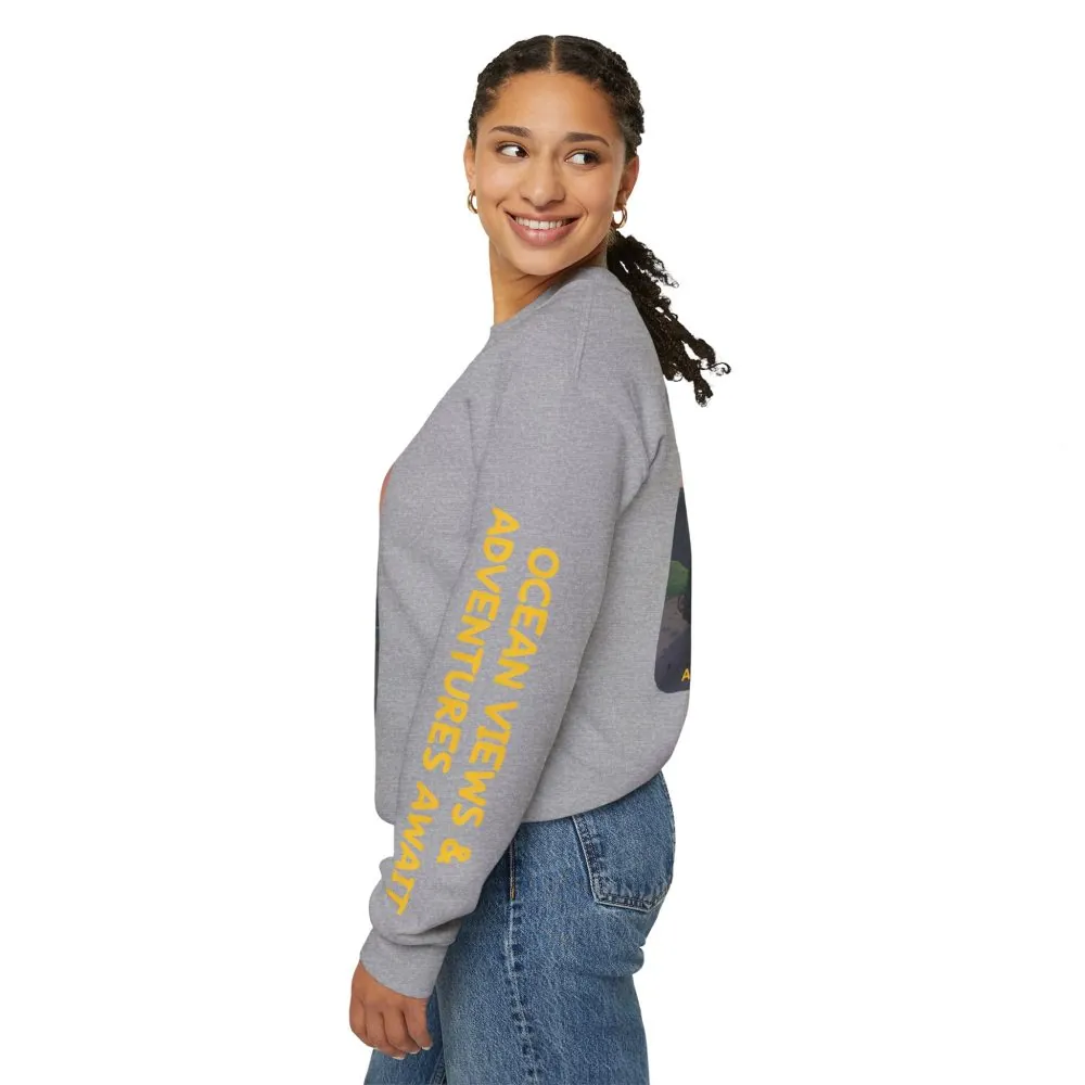 11442087478684325012_2048.jpeg Unisex Heavy Blend™ Crewneck Sweatshirt — "Ocean Views-Adventures Awaits" Design Sitcom-Line