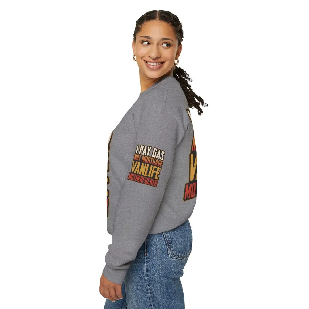 Unisex Heavy Blend™ Crewneck Sweatshirt — "I Pay Gas Not Mortgage" Design F**K-Line