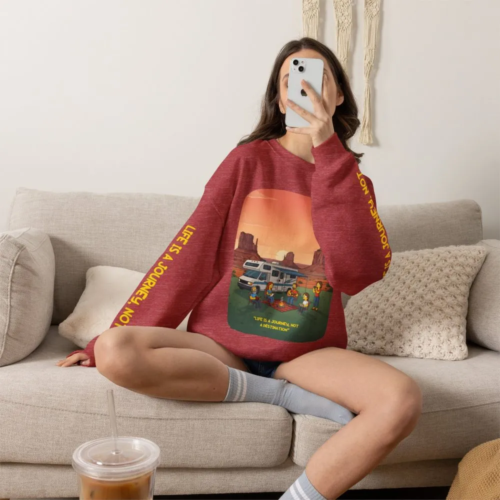 11463001398010970033_2048.jpeg Unisex Heavy Blend™ Crewneck Sweatshirt — "Life Is A Journey-Not A Destination" Design Sitcom-Line