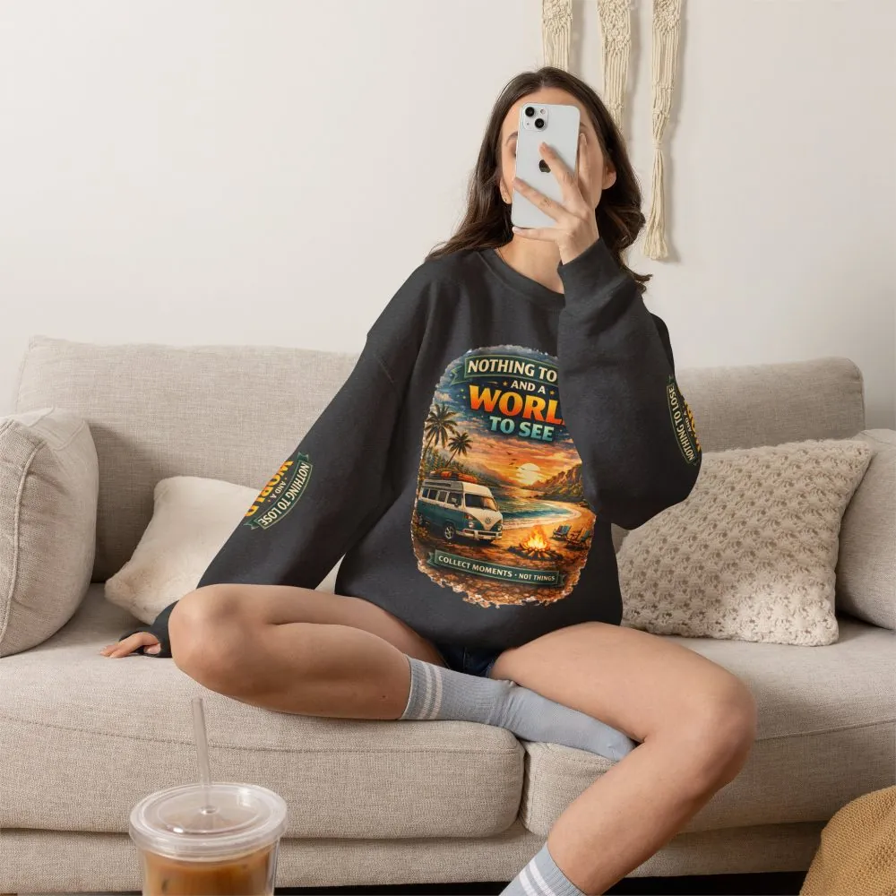 Unisex Heavy Blend™ Crewneck Sweatshirt — "Nothing To Lose" Design Scenic-Line