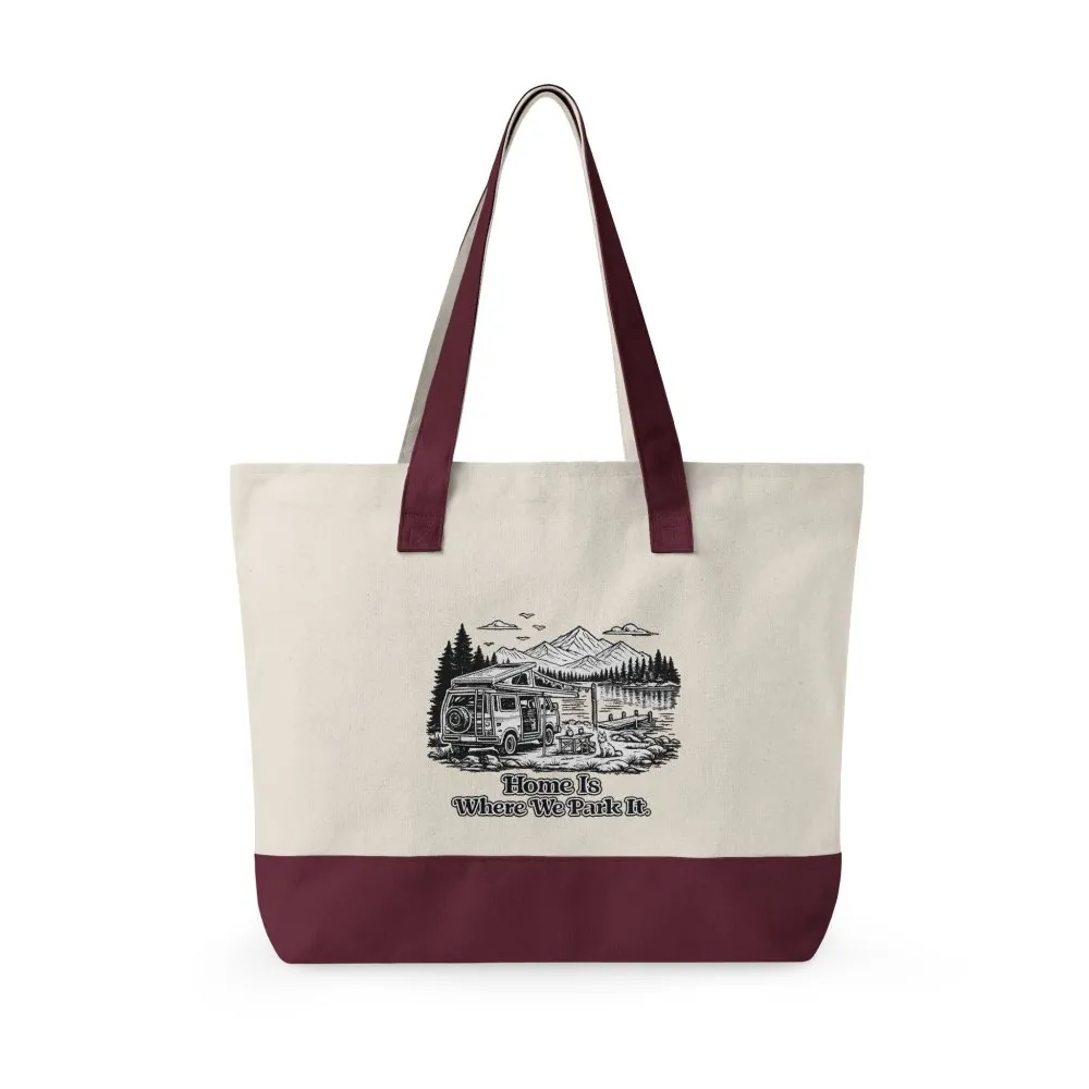 11477467444118544177_2048.jpeg Zippered Canvas Tote — "Home Is Where You Park It" (Design Minimal-Line)