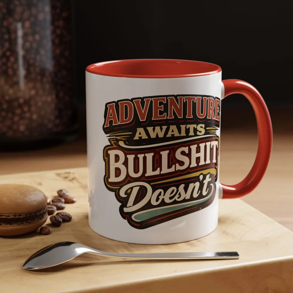 Accent Coffee Mug (11, 15oz) — "Adventure Awaits" Design F**K-Line