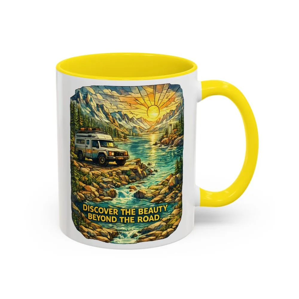 11483545595928343710_2048.jpeg Accent Coffee Mug (11, 15oz) — "Discover The Bieuty Beyond The Road" Design Cubic-Line
