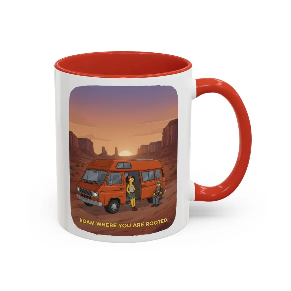 11493127095947775036_2048.jpeg Accent Coffee Mug (11, 15oz) — "Roam Where You Are Rooted" Design Sitcom-Line