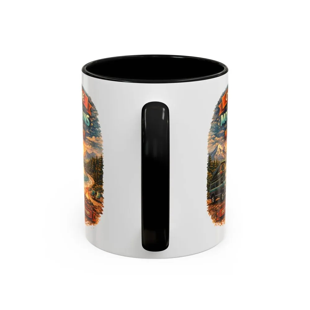 Accent Coffee Mug (11, 15oz) — "Choose The Mountens" Design Scenic-Line