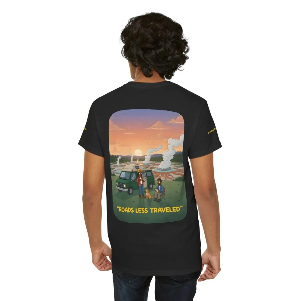 Unisex Heavy Cotton Tee — "Roads Less Traveled" Design Sitcom-Line