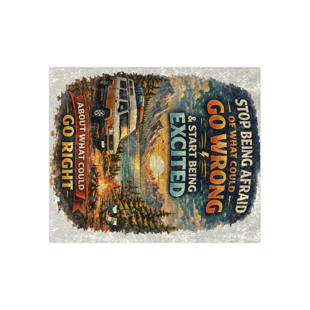 Crushed Velvet Blanket —"Stop Being Afraid Of What Could Go Wrong" Design Scenic-Line (Campervan)