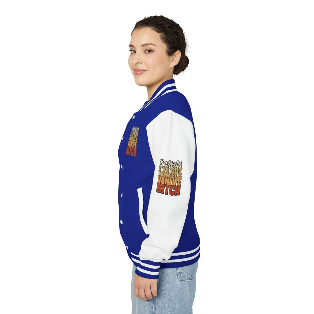 Unisex Heavyweight Letterman Jacket — "Roots Are For Trees" Design F**K-Line