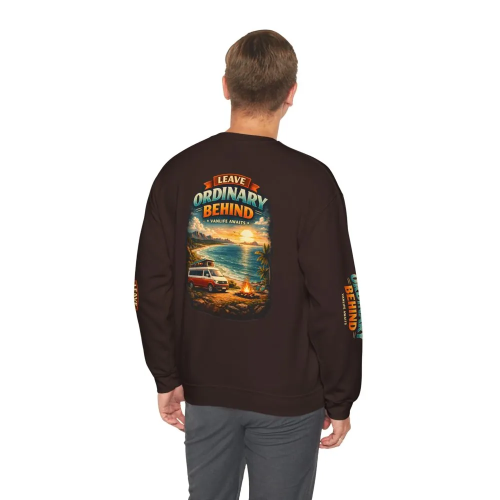 Unisex Heavy Blend™ Crewneck Sweatshirt — "Leave Ordinary Behind" Design Scenic-Line