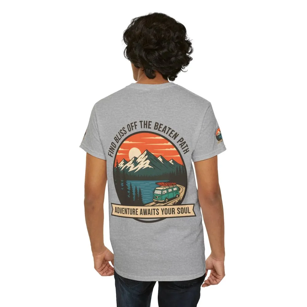 11605569444089225418_2048.jpeg Unisex Heavy Cotton Tee — "Find Bliss Off the Beaten Path" Mountain & Camper T‑Shirt