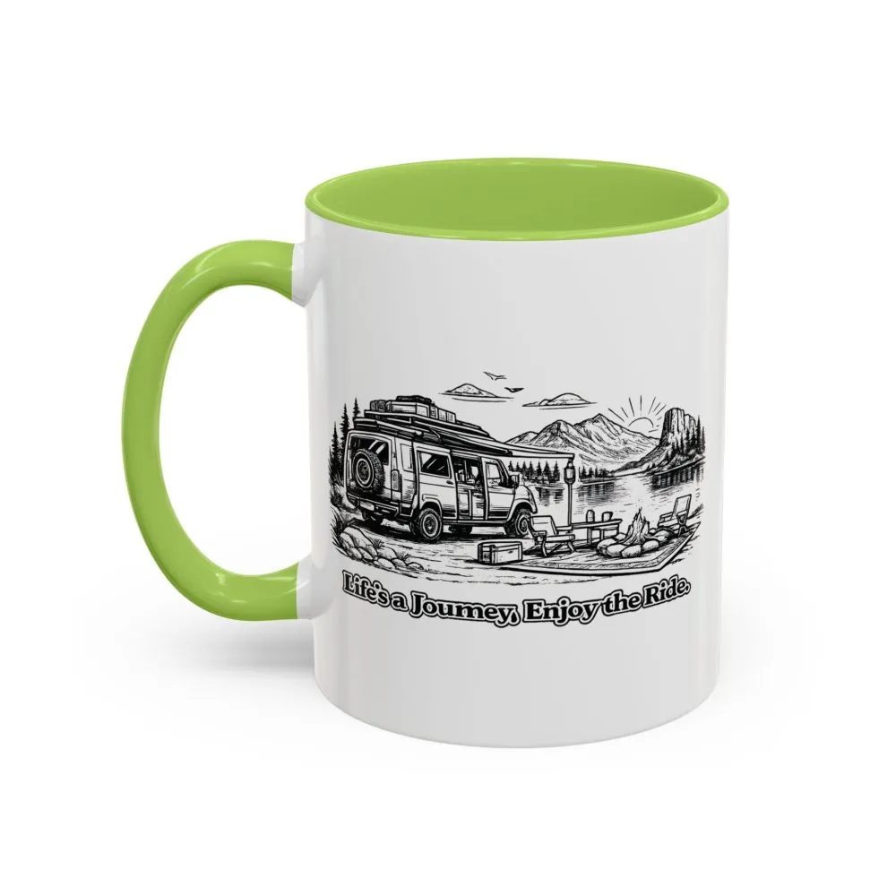 1161688718252560749_2048.jpeg Accent Coffee Mug (11, 15oz) — "Lifes A Journey,Enjoy The Ride" Design Minimal-Line