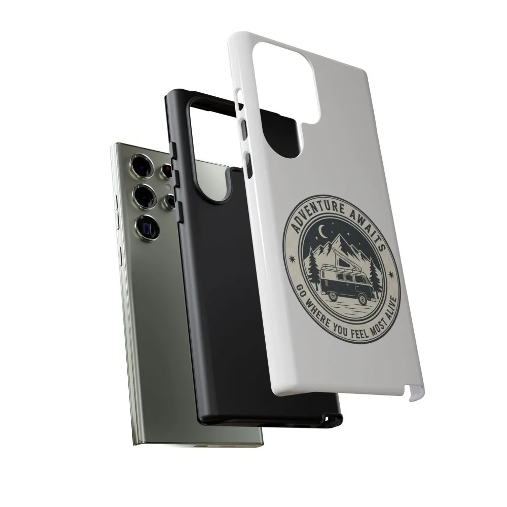 Phone Case — "Adventure Awaits-Go Where You Feel Most Alive" Camper Van Design