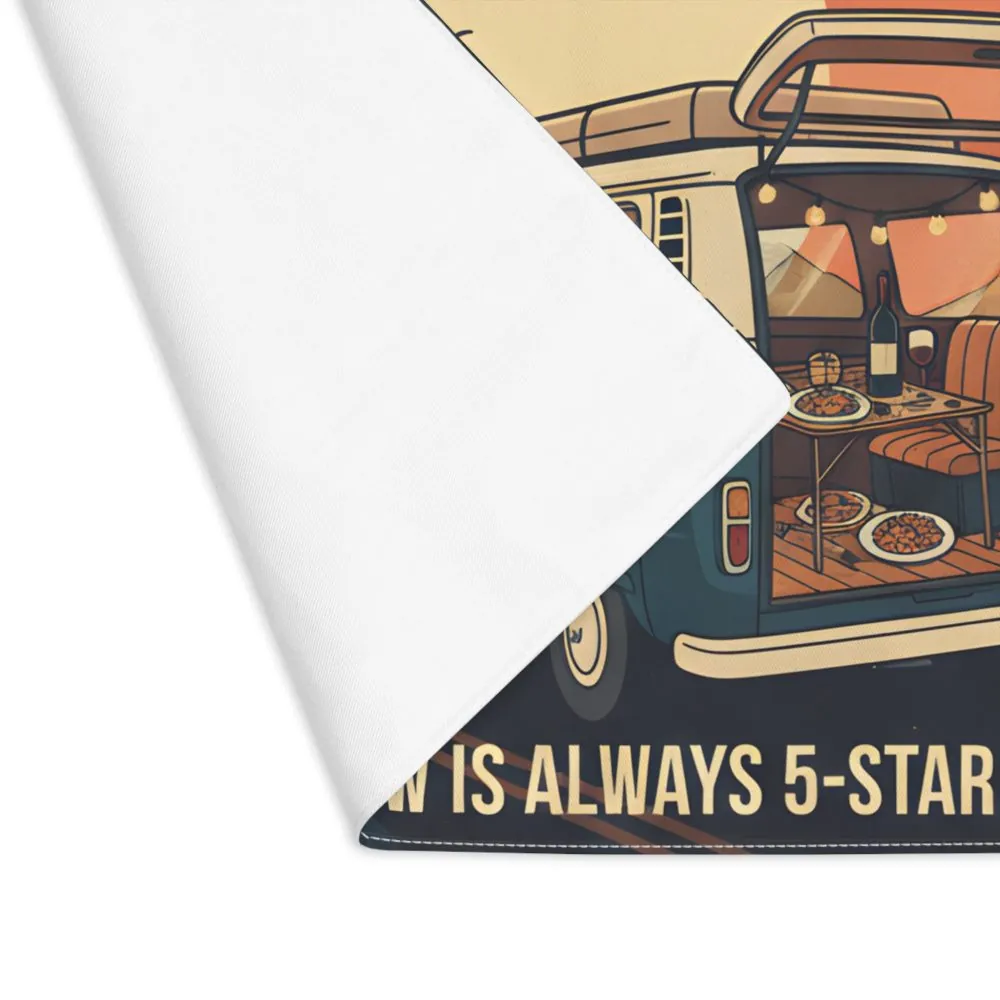 Vanlife Placemat — "Fuel Your Wanderlust: Dinner Is Where You Park It" Camper Van Scenic Placemat