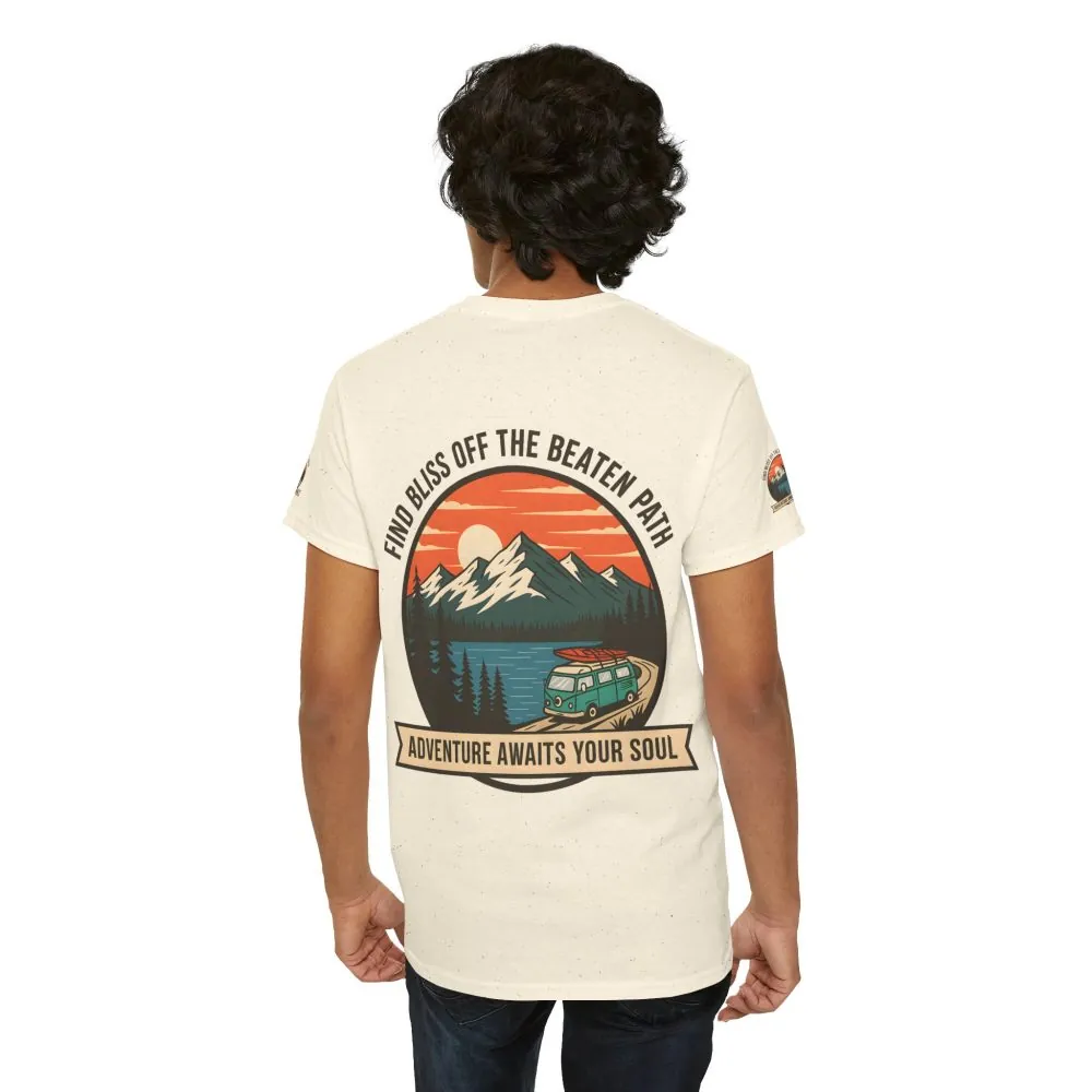 11620032091060881597_2048.jpeg Unisex Heavy Cotton Tee — "Find Bliss Off the Beaten Path" Mountain & Camper T‑Shirt