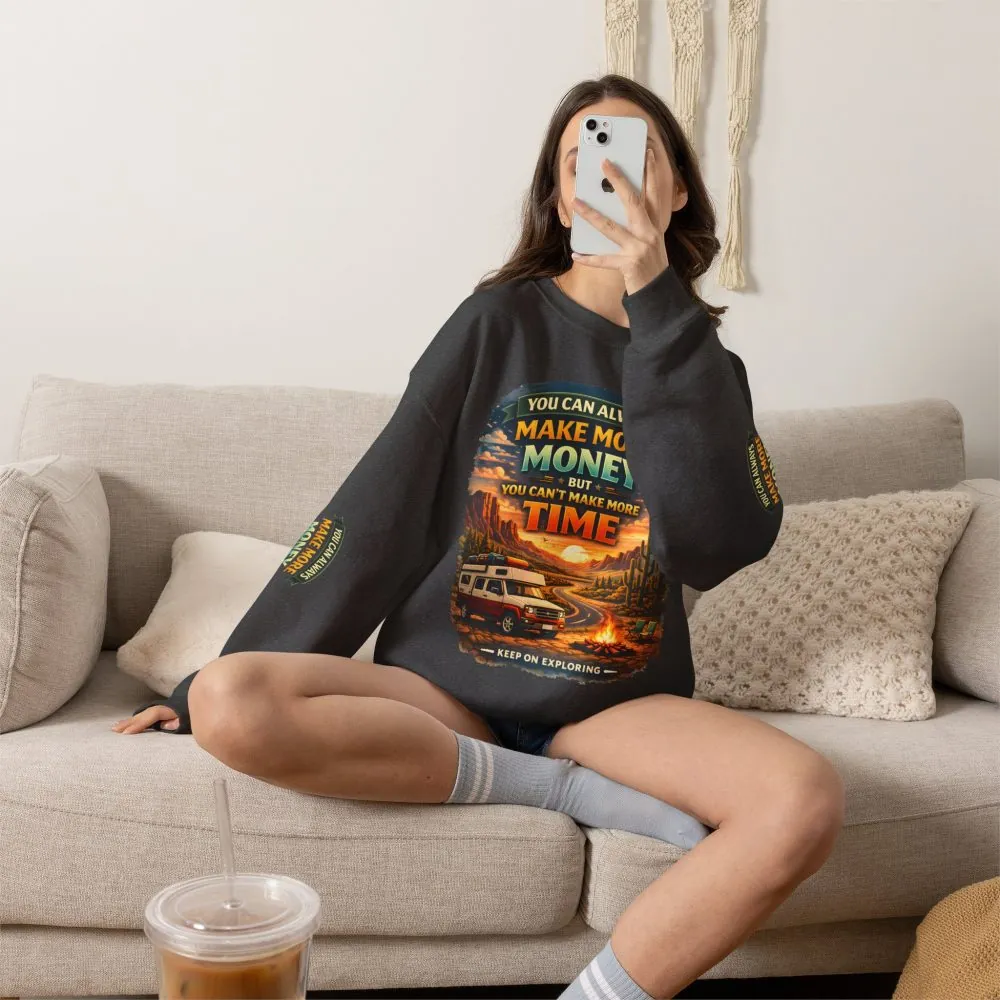 Unisex Heavy Blend™ Crewneck Sweatshirt — "You Can Always Make More Money" Design Scenic-Line