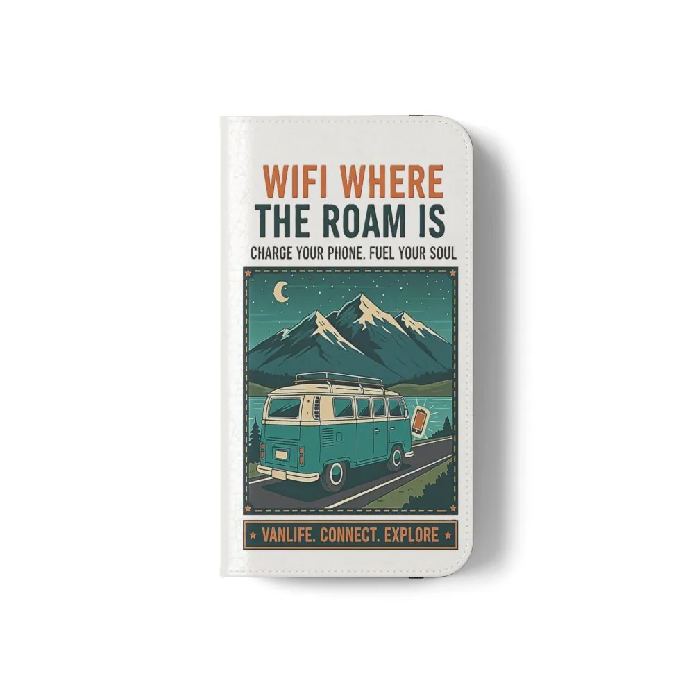 11624376896812831764_2048.jpeg Flip Phone Case — “WiFi Where the Roam Is” Vanlife Wallet Case