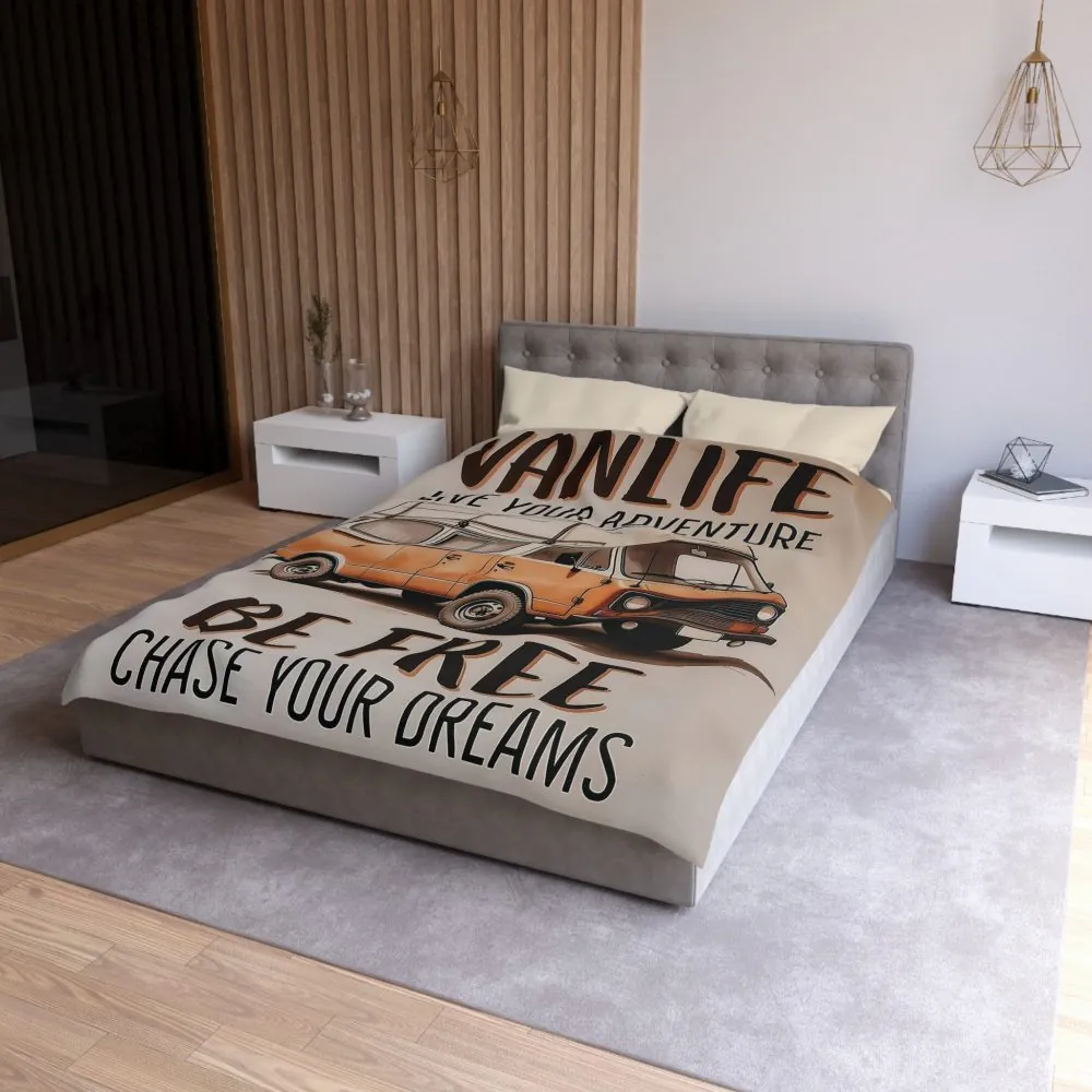 Duvet Cover – “Be Free / Live Your Adventure” Camper Van Bedding