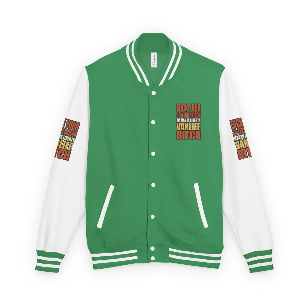 Unisex Heavyweight Letterman Jacket — "Fuck Your 30 Year" Design F**K-Line