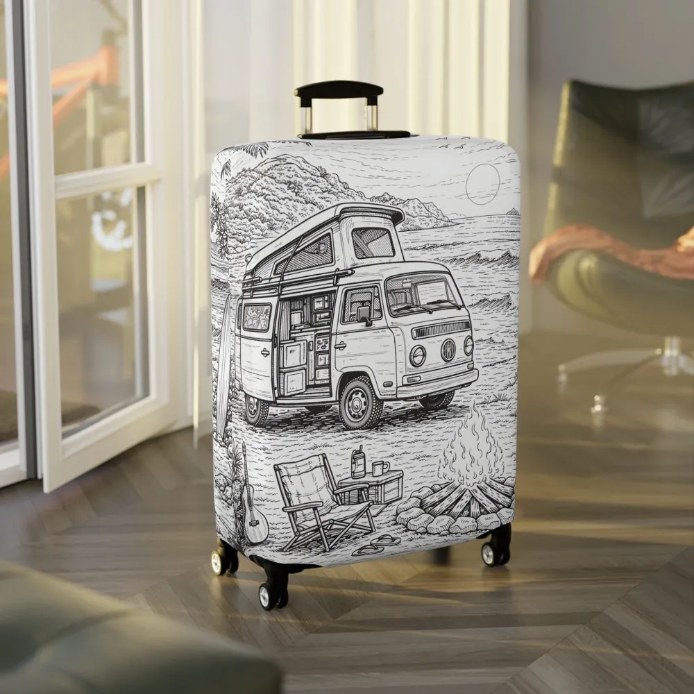 11708830781675550795_2048.jpeg Luggage Cover — Adventure Camper Sketch Travel Suitcase
