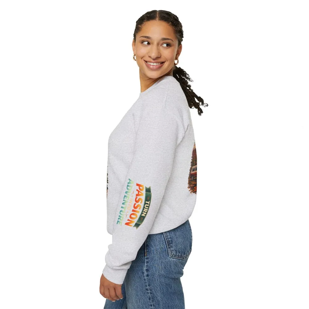11723322378060429194_2048.jpeg Unisex Heavy Blend™ Crewneck Sweatshirt — "Turn Passion Into Adventure" Design Scenic-Line