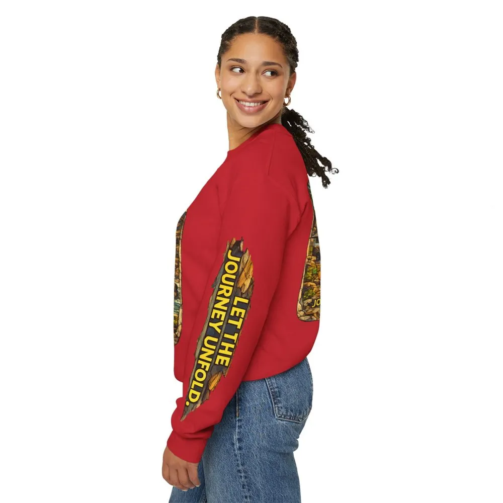 11754048317088187684_2048.jpeg Unisex Heavy Blend™ Crewneck Sweatshirt — "Let The Journey Unfold" Design Cubic-Line
